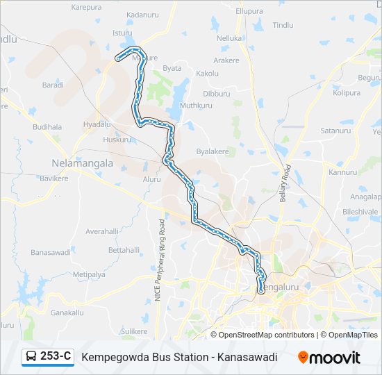 253-C Bus Line Map