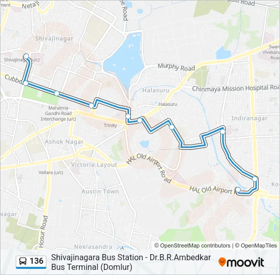 136 Bus Line Map