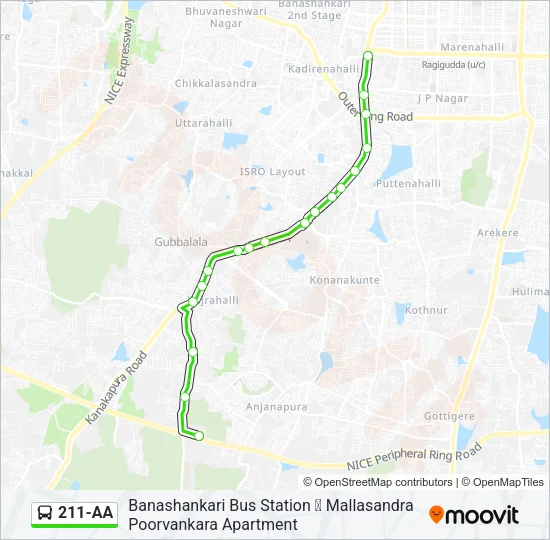 211-AA Bus Line Map