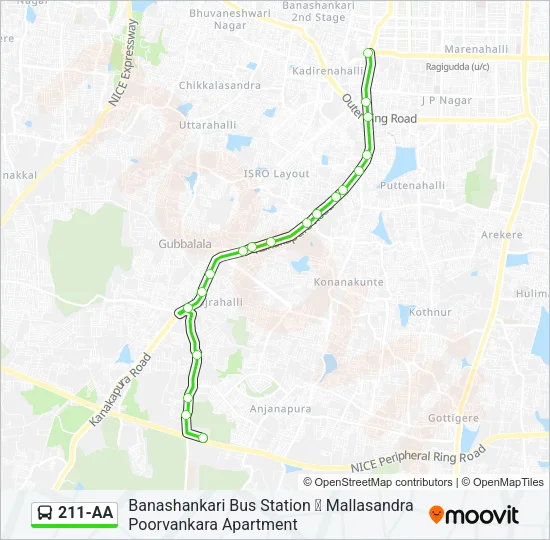 211-AA Bus Line Map