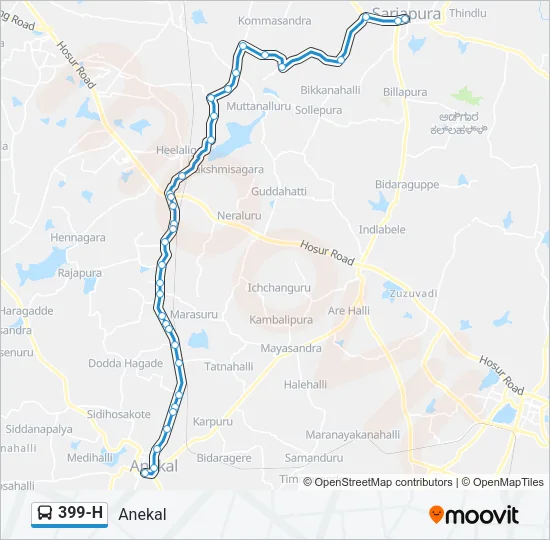 399-H Bus Line Map