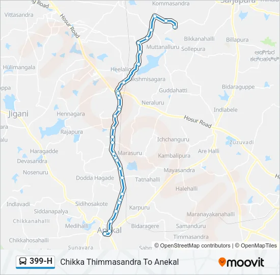399-H Bus Line Map
