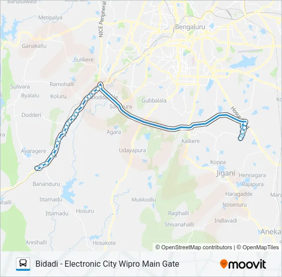 NICE-5EB Bus Line Map