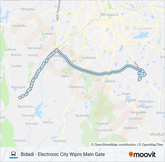 NICE-5EB Bus Line Map