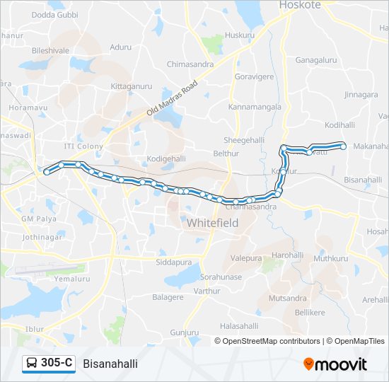 305-C Bus Line Map