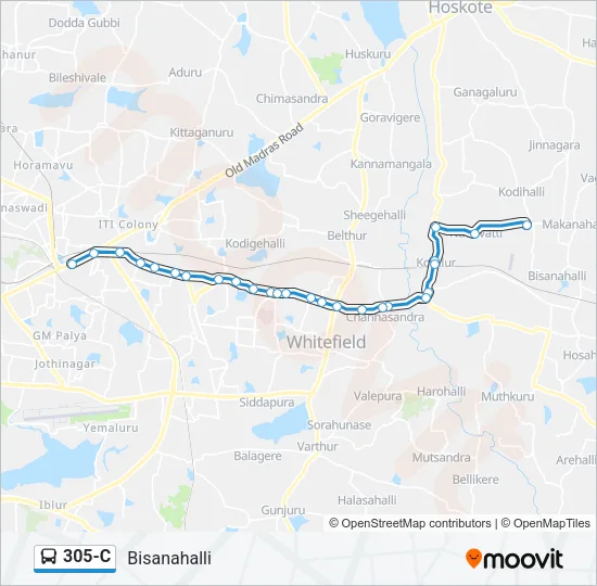 305-C Bus Line Map