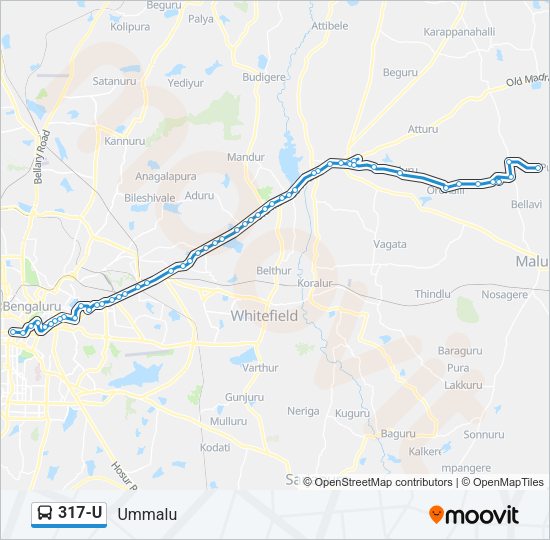 317-U Bus Line Map
