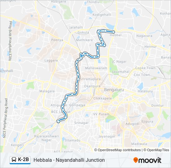 K-2B Bus Line Map