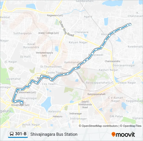301-B Bus Line Map