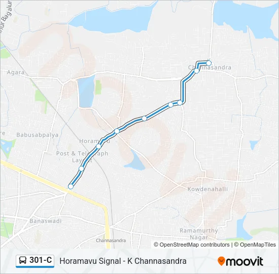 301-C Bus Line Map
