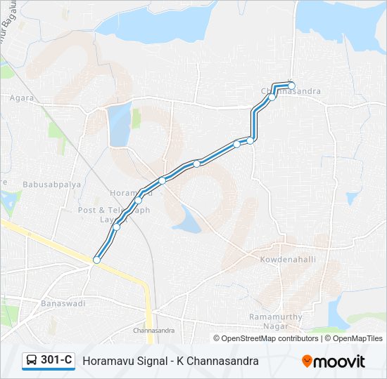 301-C Bus Line Map