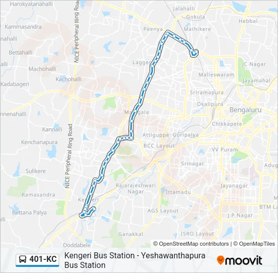 401-KC Bus Line Map