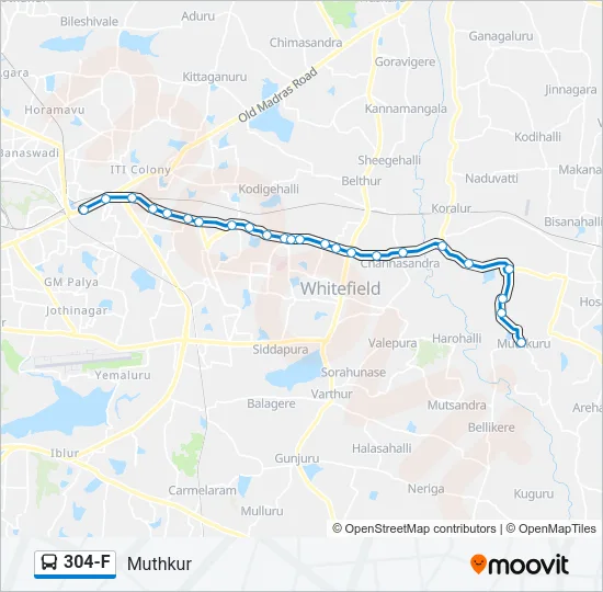 304-F Bus Line Map