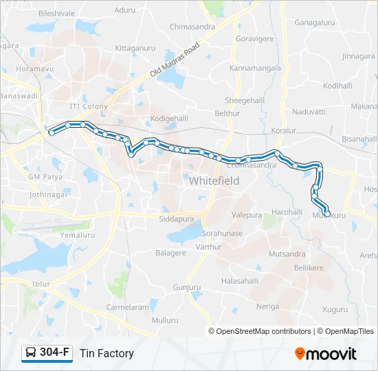 304-F Bus Line Map