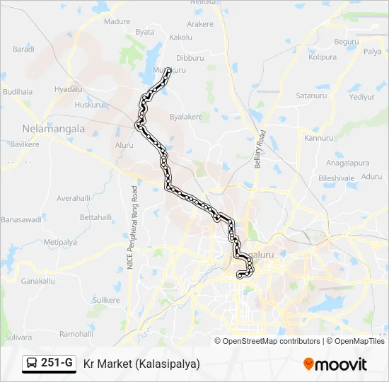 251-G Bus Line Map