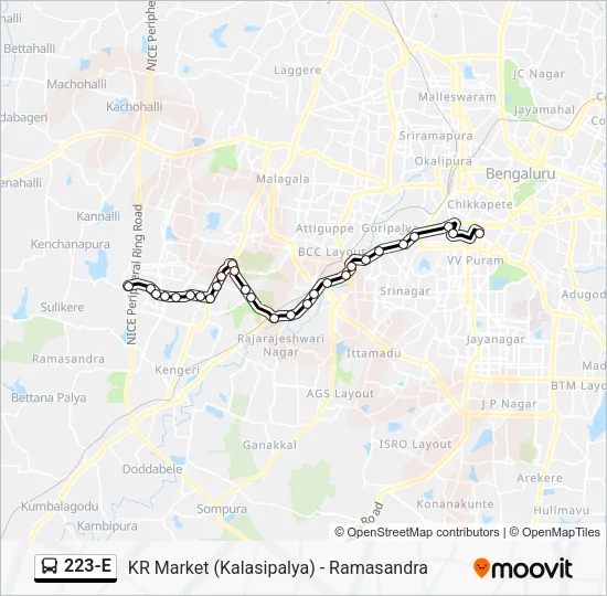 223-E Bus Line Map