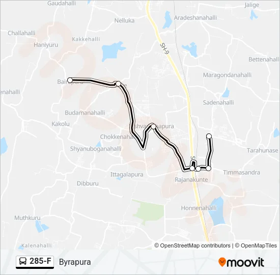 285-F Bus Line Map