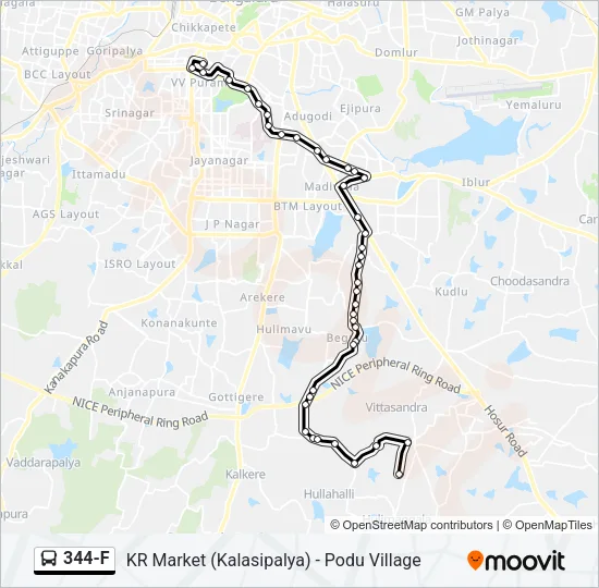 344-F Bus Line Map