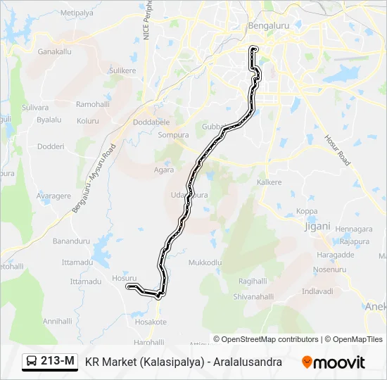 213-M Bus Line Map