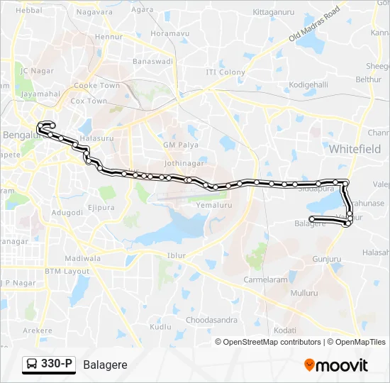 330-P Bus Line Map