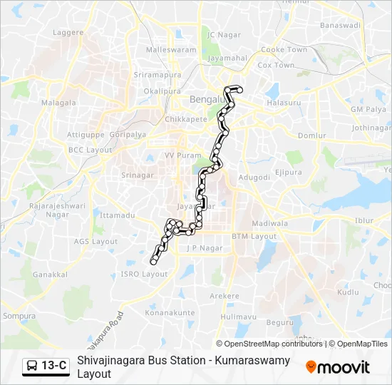 13-C Bus Line Map
