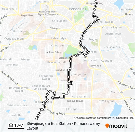13-C Bus Line Map