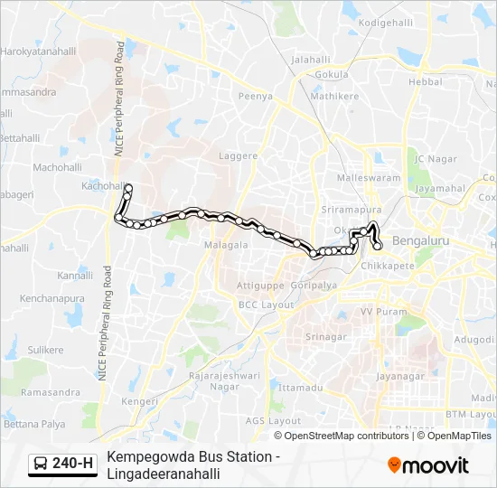 240-H Bus Line Map