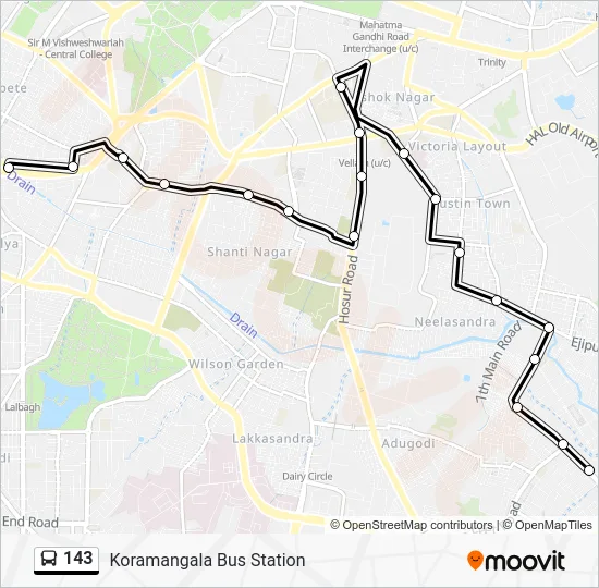 143 Bus Line Map