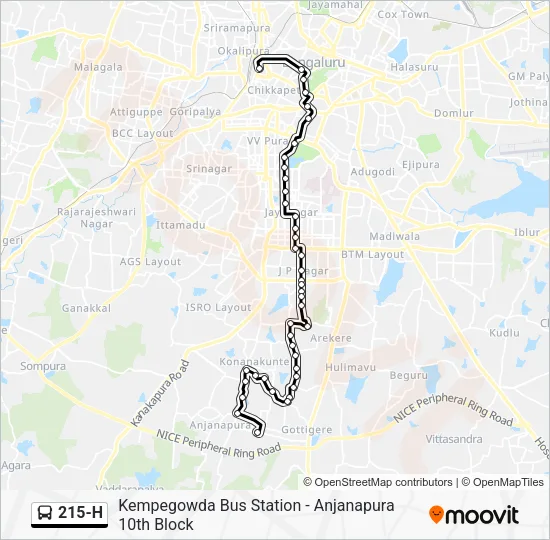 215-H Bus Line Map