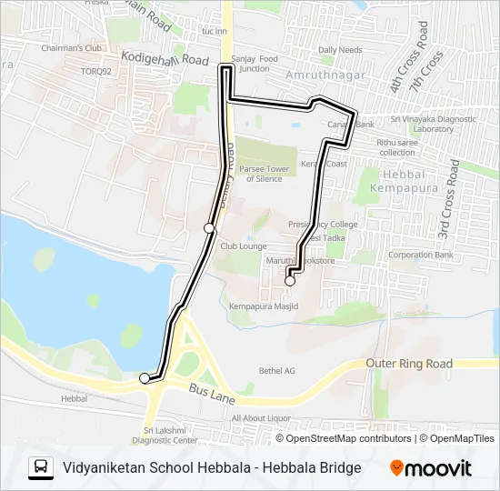 507 VNS-HBLB Bus Line Map