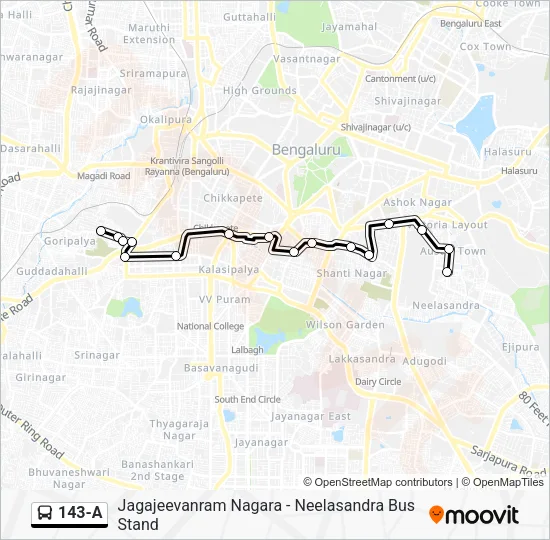 143-A Bus Line Map