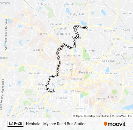 K-2B Bus Line Map