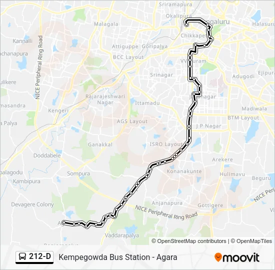 212-D Bus Line Map