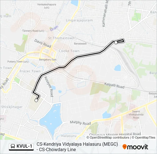 KVUL-1 Bus Line Map