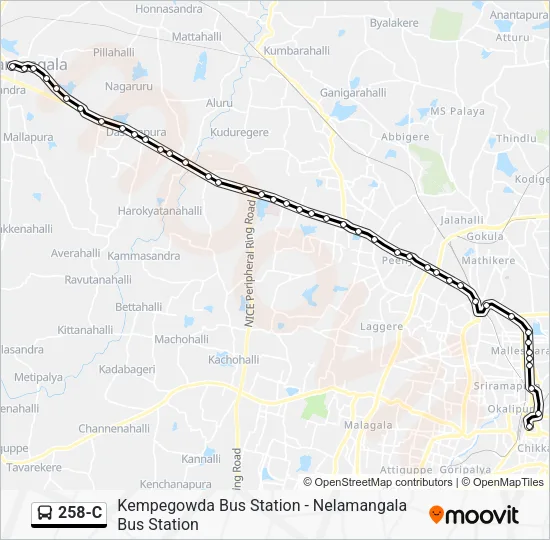 258-C Bus Line Map