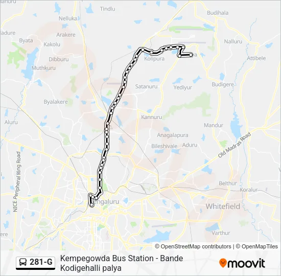 281-G Bus Line Map