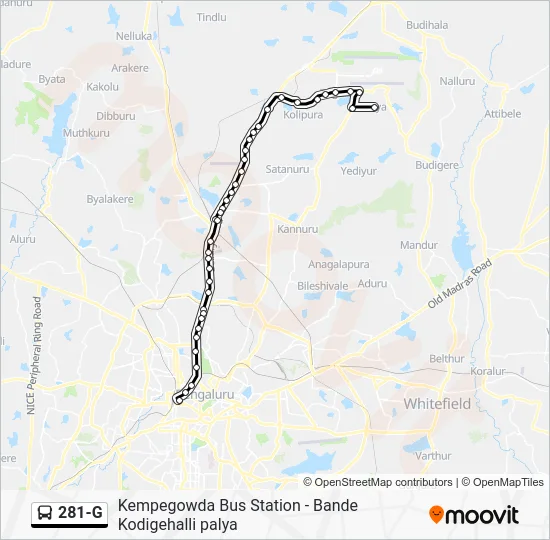 281-G Bus Line Map