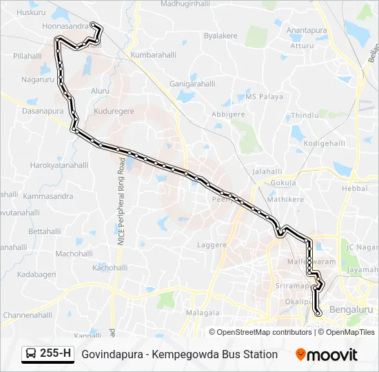 255-H Bus Line Map