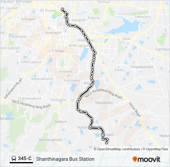 345-C Bus Line Map