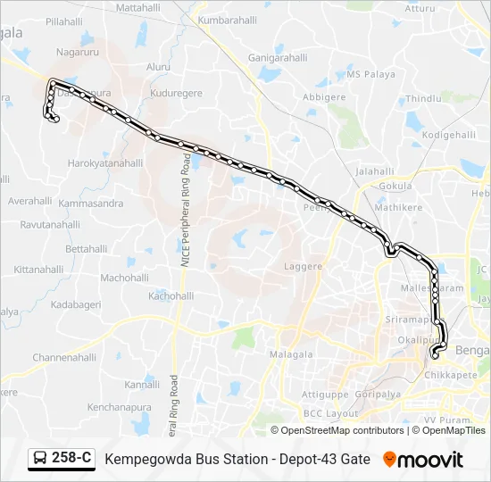 258-C Bus Line Map