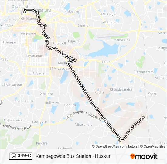 349-C Bus Line Map