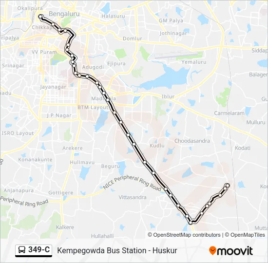 349-C Bus Line Map