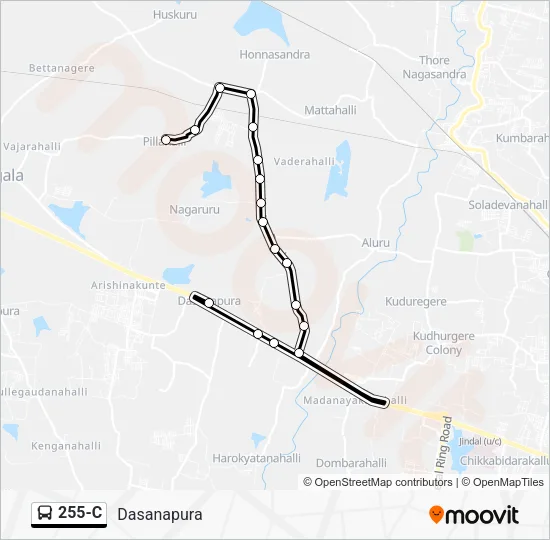 255-C Bus Line Map