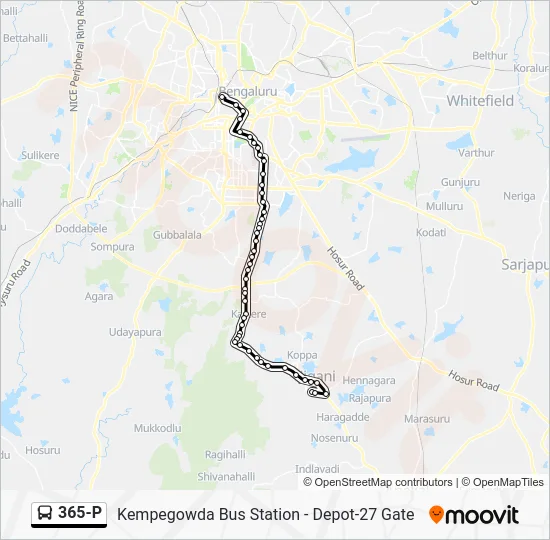 365-P Bus Line Map