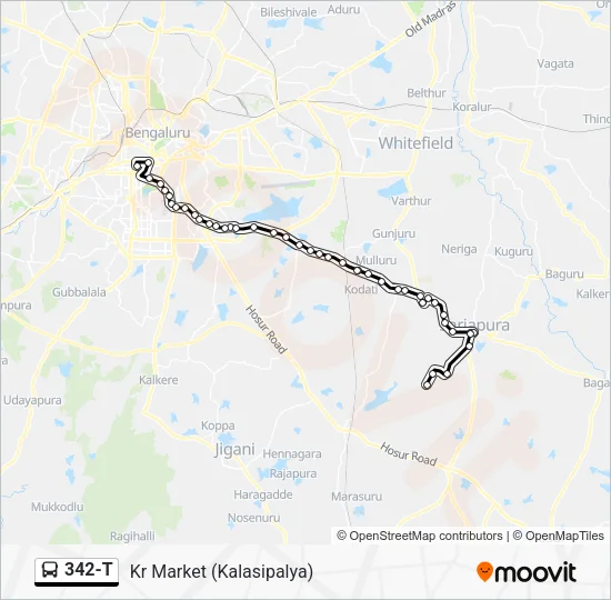 342-T Bus Line Map