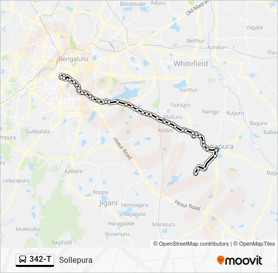 342-T Bus Line Map