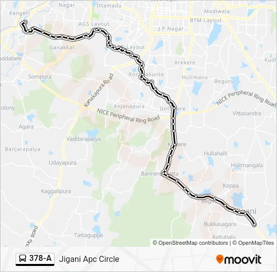 378-A Bus Line Map
