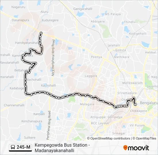 245-M Bus Line Map