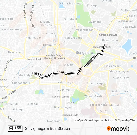 155 Bus Line Map