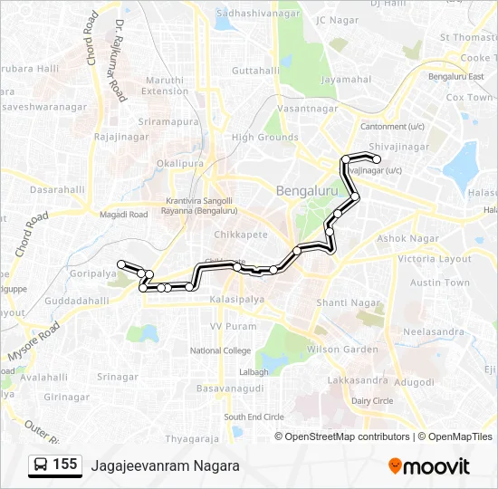155 Bus Line Map